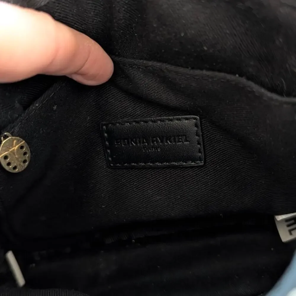 Rare NWT Sonia Rykiel Black Camera Velvet Logo Mini Bag